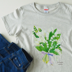 水彩画を着る　Tシャツ「すずらん」