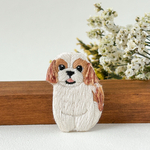 シーズー刺繍ブローチ（ブラウン）｜刺繍アクセサリー｜犬モチーフ｜犬好きさんへのプレゼントにも♪