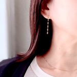サージカルステンレスペタルチェーンのピアス/イヤリング