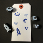 宇宙 消しゴムはんこ