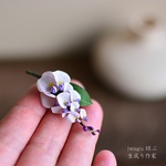 kame0808様専用　オーダー品：藤に花ブローチ・藤に花ブローチ（小）・藤の花ピアス
