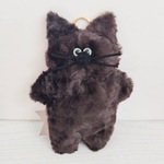 【19】もじゃ猫ティッシュケース・ツヤこげ茶×斑点