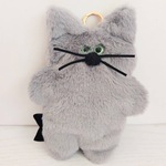 【4】もじゃ猫ティッシュケース・ライトグレー