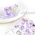 菫色の天然石アメトリン♡アメジスト×シトリン☆穴あきさざれビーズ☆ハンドメイドアクセサリーM-S27