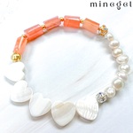 🧡幸運＆人間関係🧡オレンジアゲート 淡水パール ブレスレット ✨ minegel ギフト プレゼント