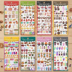 3D 立体 シール ぷっくり ぷくぷく 8種 セット 食べ物 弁当 和菓子 おにぎり パン アイス 抹茶 お肉 交換 はらぺこ コラージュ素材 シール帳