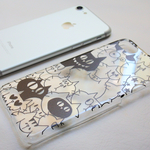  iPhone7対応　OH !NEKO  スマホケース&スマホリングセット(本体透明リングシルバー)