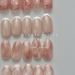 Simple series PINK♡ ネイルチップ シンプル ピンク スキンカラー フレンチ ホワイトフレンチ 桃 ぷっくり うるうる