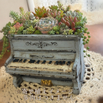 再販×2ピアノのモルタル鉢⭐︎多肉植物寄せ植え⭐︎モルタルデコ⭐︎