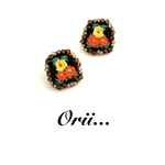 【ミニ】ビーズ花柄刺繍ピアス/イヤリング