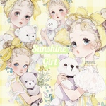 chan.ce オリジナルステッカー　　6種6枚入り  サンシャインガール🌼　たんぽぽ　可愛い　女の子　ステッカー　シール　タンポポ　