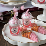 春限定♡桜ソーダフドリンク キーホルダー｜桜チョコ＆チョコクロワッサンチャーム付き ミニチュアスイーツ フェイクスイーツ