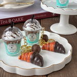 【期間限定10％OFF】冬限定 ♡チョコミントフローズンドリンク キーホルダー｜トリュフチョコ＆チョコクロワッサンチャーム付き ミニチュアスイーツ フェイクスイーツ