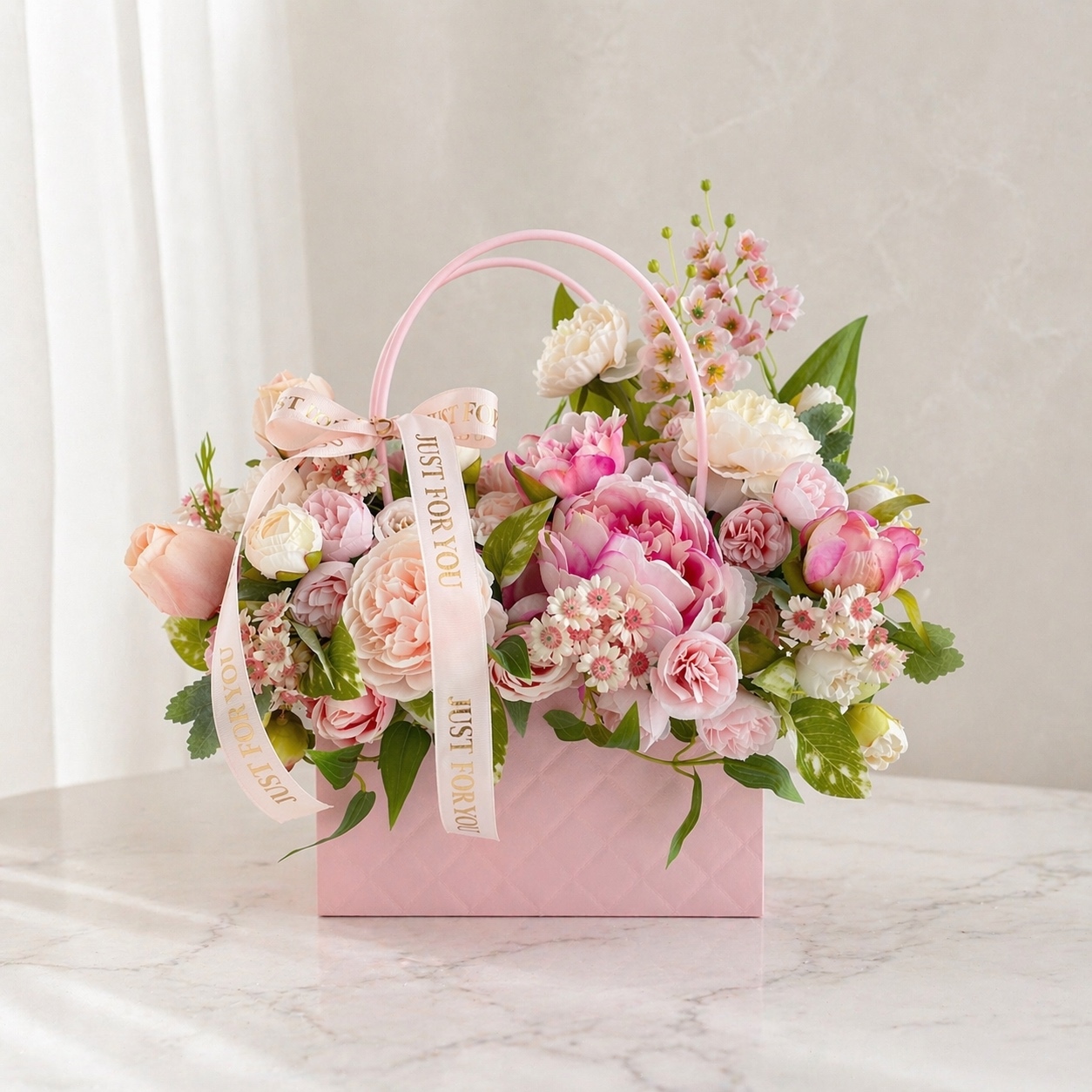 送料無料】 光触媒 桜アレンジ 春アレンジ 春カゴ 春飾り 桜 ピンク
