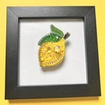 【4月26日22時以降販売開始】レモンのビーズ刺繍ブローチ　