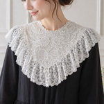 【2way】贅沢刺繍のヴィンテージ風レース襟　リバーシブルで楽しむ貴婦人の嗜み　アンティーク　クラシカル　付け襟