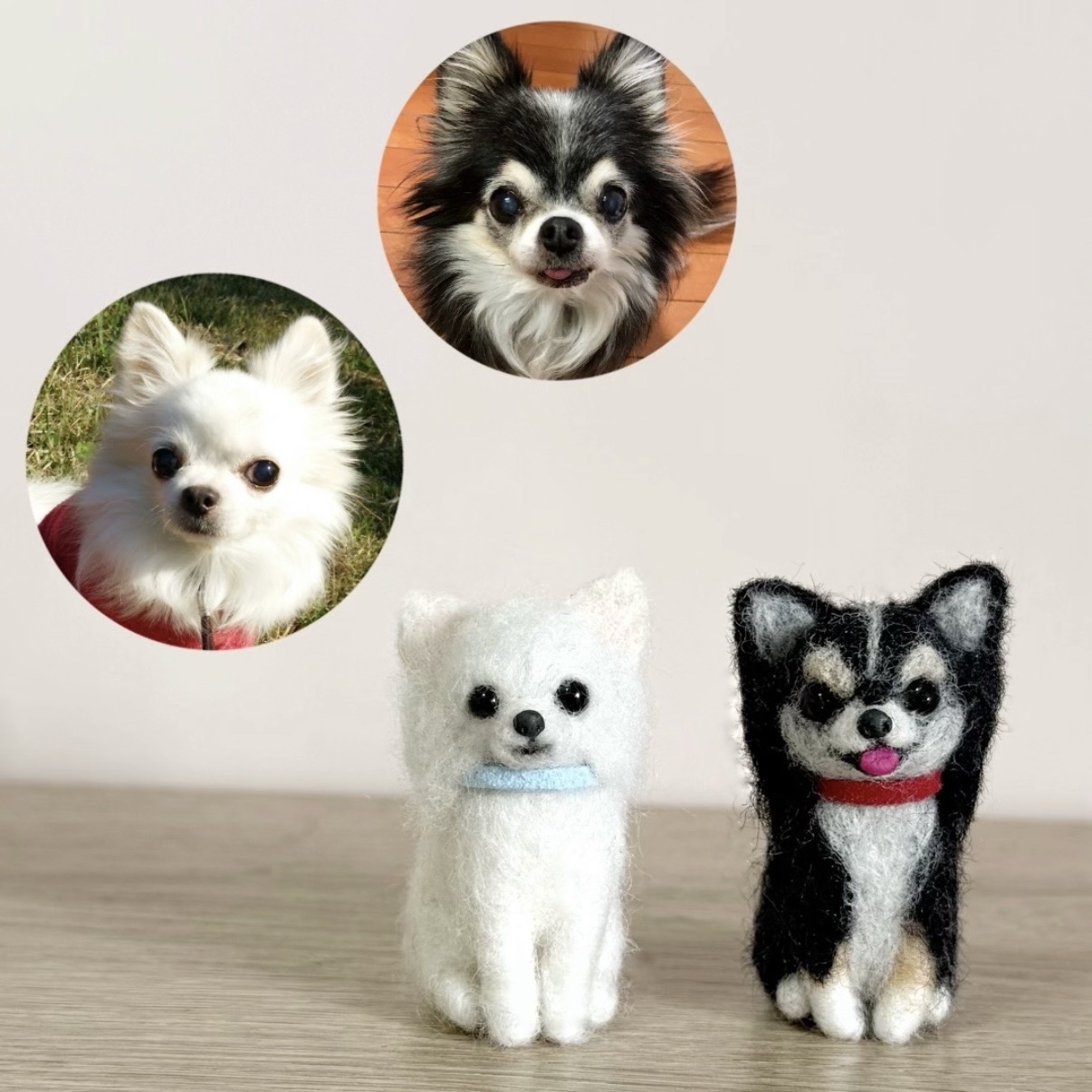 いつも一緒に出かけよう》うちの子オーダーキーホルダー 小さな羊毛