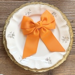 金具が選べる☆ビッグダブルリボン オレンジ ポニーフック バレッタ ゴム やっとこピン リボンアクセサリー 橙 ライブ コンサート 推し色 推し活 オレンジ推し シンプル 華やか 発表会