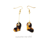 再販❣️シンプル！ハートべっ甲ピアス