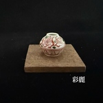 ミニチュア陶器　赤絵花文　花瓶　NO729