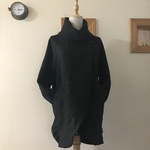 フランスリネン（黒）で作ったショールカラーコート