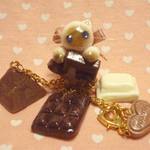 にゃんこのしっぽ○チョコレートのバッグチャーム○シャム猫
