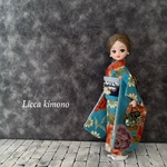 リカちゃん 服 着物セット 振袖 水色