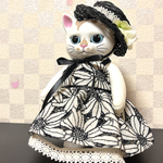 こはるちゃん用　モノクロフラワーキャミドレスセット