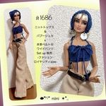 й1686♖ニットトップス&バブーシュカ+本革ベルト付ワイドパンツ♖FR♖