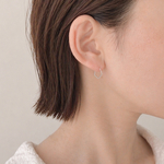 【silver 925 】シンプル　ペンタゴンキャッチレスフープピアス/五角形のデザイン