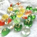 和の華ガラス　ルーンストーン(25個のガラス、解説シート、ポーチの3点セット)