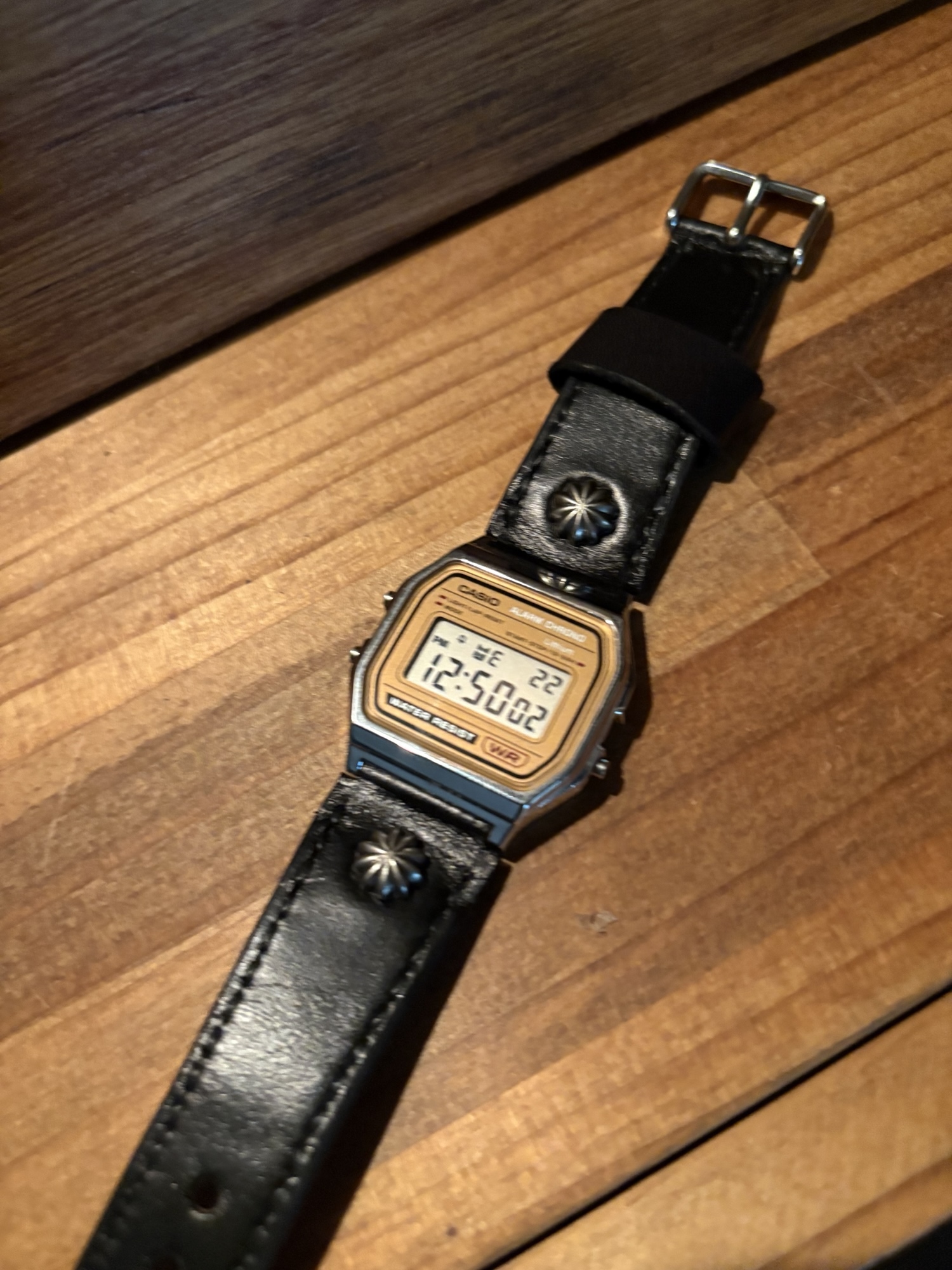 CASIO A158WEA-9JHレザーベルトカスタム チプカシ クロムエクセル CASIO A158WEA-9JH クロムエクセルレザーベルト チプカシ - MiC