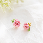 大人可愛い　レース編み　薔薇のひとつぶピアス★OPENSALE★