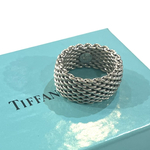 希少【TIFFANY＆CO】2454 【16号】ティファニーサマセットメッシュリング指輪　シルバーリング　メンズ指輪シルバー925 アクセ　スターリングシルバーsilver925 tiffany