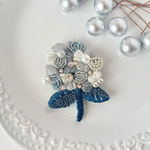 【新作】灰華     ビーズ刺繍ブローチ