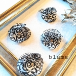 🆕4pcs)【パーツ】Circle flower parts #BKpattern