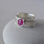 Raw Grace｜Ruby Wide Ring 　ルビー シルバー ワイドリング