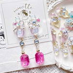 magenta clear square charm
