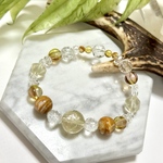 「 やわらかな光のはじまり 」  ✯ レモンクォーツ ゴールデンオパール 琥珀 シトリン チェコビーズ etc / 天然石ブレスレット パワーストーン 天然石アクセサリー