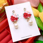 新作❣️ 数量限定❣️ 母の日 母の日ギフト🎁✨ カーネーション 百合 薔薇🌹✨ パール ジルコニア ピアス イヤリング レディース アクセサリー 
