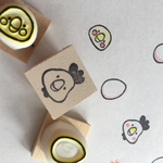 にわとり親子のシャッフルハンコ