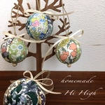 ☆Ｎ様オーダー品☆再販☆クリスマス☆リバティオーナメント（グリーン系４））