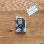 mina  perhonen rosy 極小 ミニL字ポーチ　ミナペルホネン の刺繍生地　カード入れ　スマートキー入れ