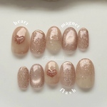 【178】ニュアンスネイル ハートネイル💗 フラッシュネイル ネイルチップ