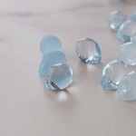 期間限定SALE【50個/10㍉】【ba-t-27】❁手染め鈴丸mixドロップビーズ(クリア×フロスト/クリア×ミルキーキャンディ)❁ベビーブルー❁