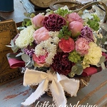 母の日生花Merci Maman ピオニーローズ basket arrangement