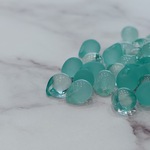 期間限定SALE【50個/10㍉】【ba-t3-29】❁手染め鈴丸mixドロップビーズ(クリア×フロスト/クリア×ミルキーキャンディ)❁アイスグリーン❁