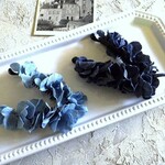 紫陽花のバナナクリップ ■ 柔らかデニムの紫陽花  ■ 2色展開　ライトブルー/ブルー