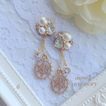 【6】クリスマス 雪の結晶 ホワイト♡ピアス＊イヤリング 