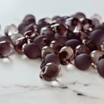 期間限定SALE【50個/10㍉】【ba-t2-53】❁手染め鈴丸mixドロップビーズ(クリア×フロスト)❁ブラック系❁